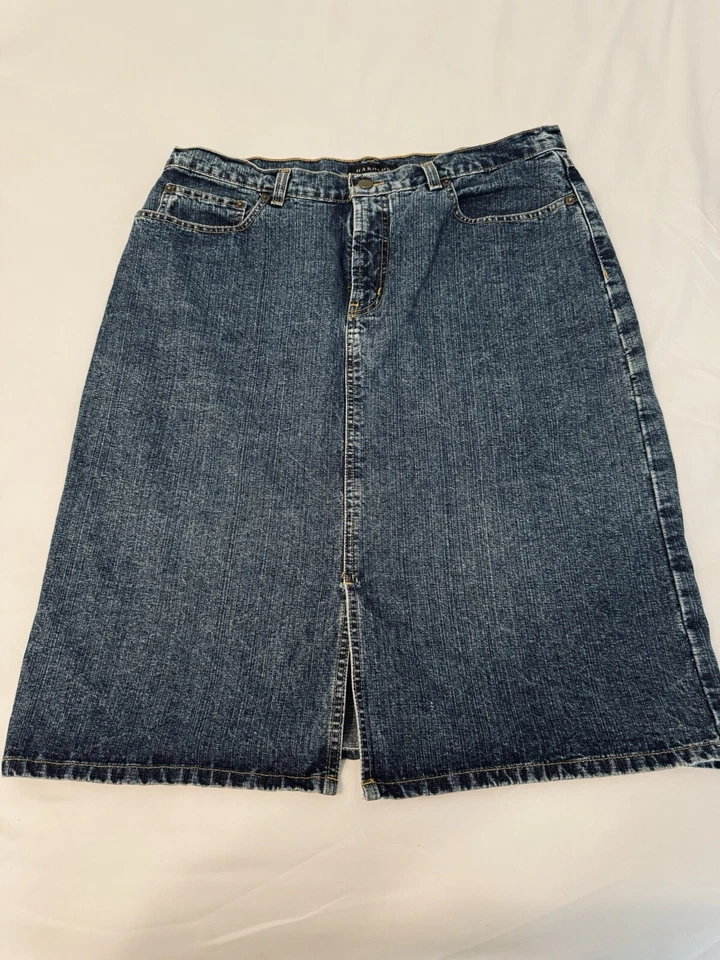 Falda midi vaquera Harold's de colección Y2K abertura frontal lavado medio talla 14 Foto 1 de 4