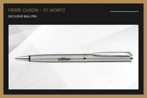 Pierre Cardin St Moritz Ball Point Pen BP Chrome Trim Blue Ink Steel Body Mortiz - Picture 1 of 7