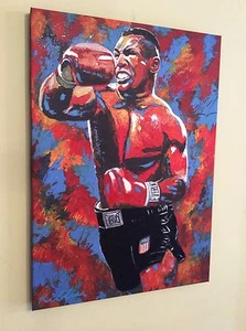 Mike Tyson Hand Embellished Canvas By Pat Killian - Framing option available - Picture 1 of 7