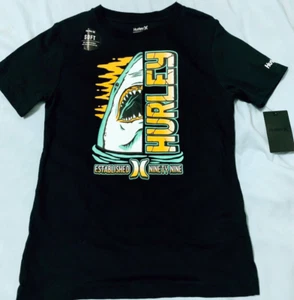 HURLEY SHARK SHIRT KIDS YOUTH 14 SURF SKATE BEACH VIBE SCUBA REEF ONEILL RUSTY - Picture 1 of 4