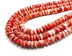 AAA Natural Red Spiny Oyster Rondelle Disc Polished Assorted Size Beads PG265A