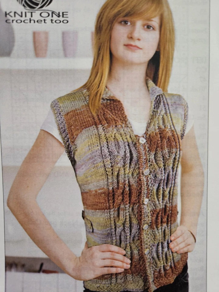 Knit One Crochet Too Knitting Pattern Ty-Dy Vest 35-52 - Image 1 of 1