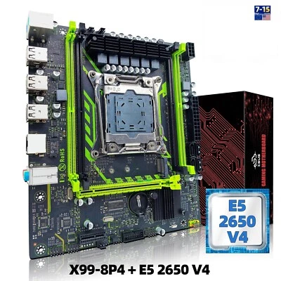 X99 8P4 Motherboard Set Kit With Intel LGA2011-3 Xeon E5 2650 V4 CPU DDR4 16GB - Image 1 of 4