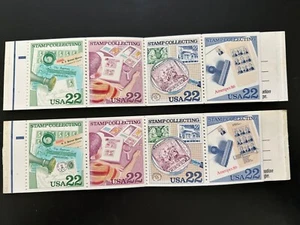 US Stamps SC# 2201a & 2201b Stamp Collecting 22c bklets ERROR MNH 1986 - Picture 1 of 2