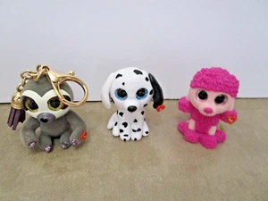TY Beanie Boos - Mini Boo Clip - DANGLER w/ FETCH + PATSY flocked pink poodle - Picture 1 of 3