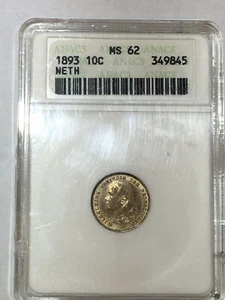 1893 Netherlands 10 Cents ANACS MS 62 - Picture 1 of 4