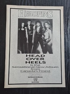 HEADPINS HEAD OVER HILLS 1985 MUSIC ALBUM ADVERT 8.5X11.7" POSTER - Picture 1 of 1