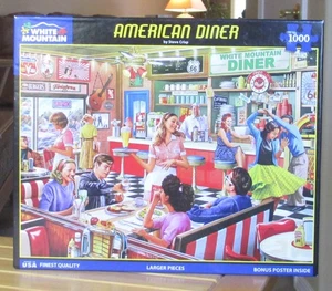 AMERICAN DINER DE STEVE CRISP - Completo - PUZZLE MONTAÑA BLANCO - Imagen 1 de 2