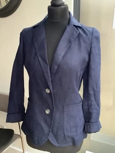 Pure Collection Blazer Jacke Damen Navy 100% Leinen UK8 - Bild 1 von 9