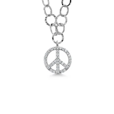 Made In Italy 925 Sterling Silver Moissanite  Link Chain Necklace For Women Foto 1 de 4