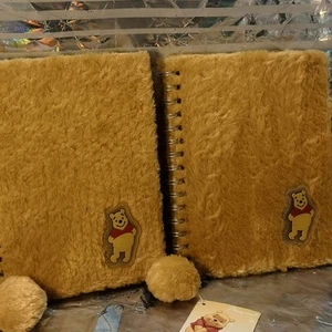 2 x New Disney Winnie The Pooh Premium Lined A5 Fluffy Yellow Hardback Notebooks - Picture 1 of 6