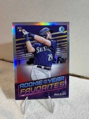 2022 Bowman Chrome Rookie of the Year Favorites #ROYF-7 Cal Raleigh RC Mariners - Image 1 of 2