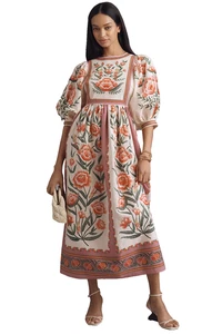 Farm Rio Ainika Damen Bedrucktes Midikleid Gr. S Neu mit Etikett - Bild 1 von 12