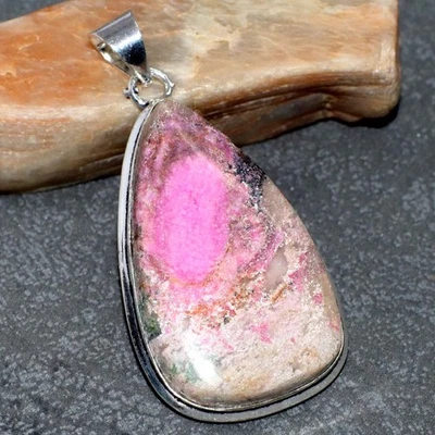 钴方解石 925 镀银手工吊坠 2 英寸承诺礼物 GW — 第 1/3 张图片