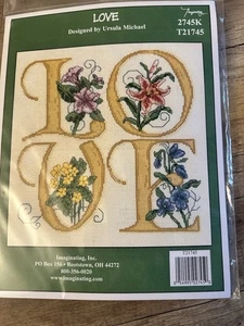Imaginating LOVE Flowers Counted Cross Stitch Full Kit Ursula Michael - Picture 1 of 2