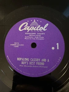 RARE Hopalong Cassidy – Boy’s Best Friend 78 RPM CAS-3231 Capitol - Picture 1 of 5