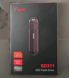 SSK External Solid State SSD 2TB 550 MB /sec 2-in-1 Dual Drive USB Type C+ USB - Picture 1 of 8