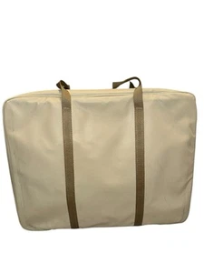 Jon Hart Designs Large Square Suitcase Khaki Brown Strap Luggage Garment - Picture 1 of 6