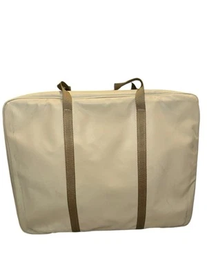 Jon Hart Designs Large Square Suitcase Khaki Brown Strap Luggage Garment - Image 1 of 4