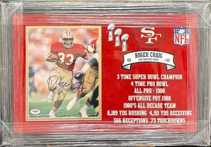 Roger Craig 49ers Hand Signed Auto Commemorative w-Deluxe Mat - PSA L61858 - Picture 1 of 1
