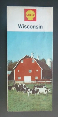 1965 Wisconsin road map Shell oil gas early interstate  - Image 1 of 4