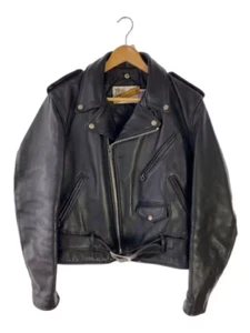 Schott 618 Double Riders Jacket Black Leather Size 40 Men’s Biker Motorcycle JPN - Picture 1 of 5