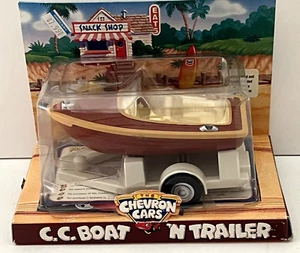 Chevron Cars C. C. Boat N Trailer Brown & White Vintage Collectable Unopened Box - Picture 1 of 9