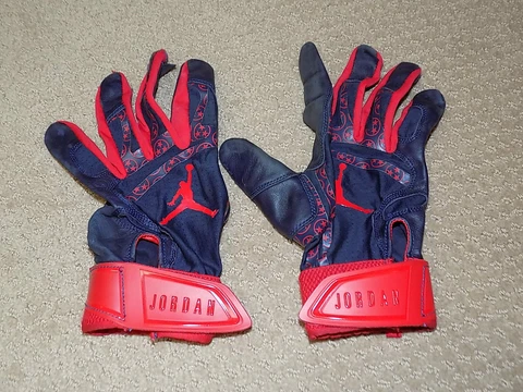 Mookie Betts Game Worn Nike Jordan Batting Gloves Boston Red Sox Dodgers Cover