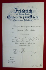 1906 FRIEDRICH I. von BADEN - Ernennung zum Kammersänger Bariton MAX BÜTTNER - Bild 1 von 2