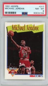 MICHAEL JORDAN 1991 HOOPS #317 CHICAGO BULLS HOF PSA 8 NM-MT