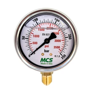MCS 63 mm manometro idraulico riempito di glicerina, ingresso base - Foto 1 di 2