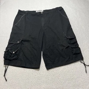 Projek Raw Men's 36 Loose Fit Black Denim Cargo Pocket 13" Inseam Jean Shorts - Picture 1 of 11