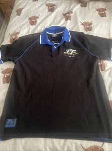 Isle Of Man TT Polo Shirt Men’s XL 2015 Black Motorcycle Racing Short Sleeve - Picture 1 of 7