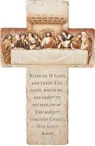 by  - the Last Supper Wall Cross, 13.25" H, Resin and Stone, Religious Gift, Wal - Picture 1 of 1