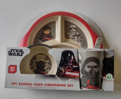 Disney Star Wars - Juego de vajilla de fibra de bambú de 5 piezas - Kylo Ren / Stormtrooper Foto 1 de 4