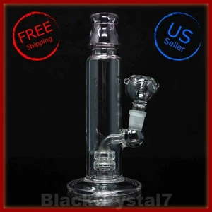 8 in Premium Thick Pink 2 Disc Hookah Bubbler Tobacco Smoking Glass Water Pipes - Picture 1 of 8