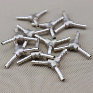 10X Way Brass Hose Barb Fitting Pipe Tubing Splicer Fuel Water Gas Air 1/8" Y-3 - Picture 1 of 6