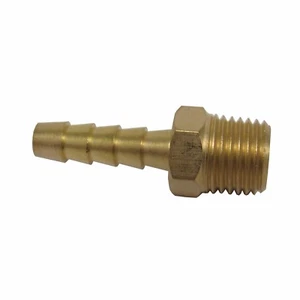 NEW (10) PK BRASS 1/4 IN. MNPT X HOSE BARB STRAIGHT FITTING FOR 1/4 IN. ID HOSE  - Picture 1 of 5