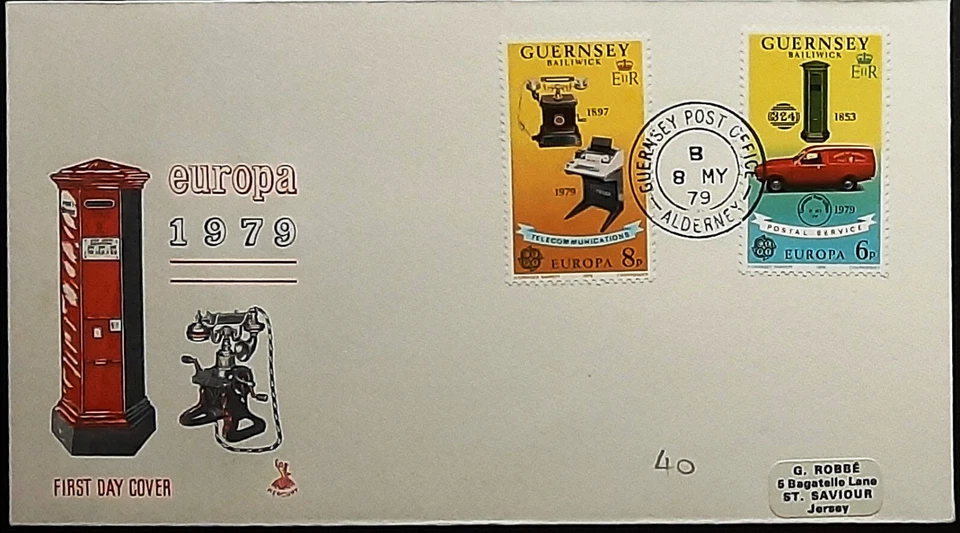 (GGY-220) GUERNSEY1979 Europa FDC First Day Cover ALDERNEY cancelled - Image 1 of 1