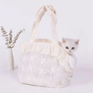 Portable Puppy Carrying Bag Lace Mesh Cat Handbag Chihuahua - Picture 1 of 15
