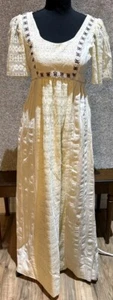 Vintage Women's 1970's Maxi Prairie Dress Lace Bohemian Size 7/8 Extra / Small - Picture 1 of 20