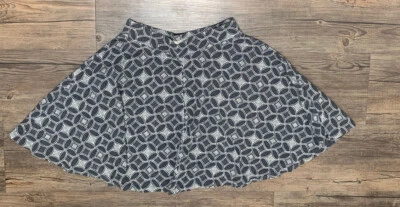 Juniors' Black White Lightweight Soft Geometric SO Skater Skirt Size Small - Image 1 of 3