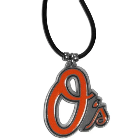 Baltimore Orioles Rubber Cord Necklace w/ Logo Charm Licensed MLB Jewelry Cover
