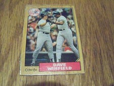 DAVE WINFIELD  1987 O PEE CHEE MINI BASEBALL CARD BOX BOTTOM
