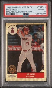 2022 Topps Silver Pack - Mike Trout #T87C11 - Update Superfractor - 1/1 - PSA 8 - Bild 1 von 2