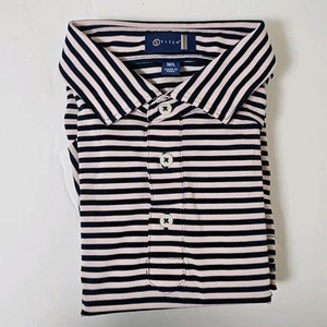 Polo Stitch Performance Golf rosa navy a righe collo largo uomo M/L - Foto 1 di 10