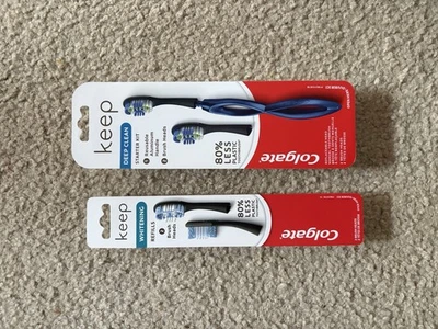 NIB COLGATE KEEP DEEP CLEAN TOOTHBRUSH STARTER KIT AND WHITENING REFILL HEADS - Image 1 of 4