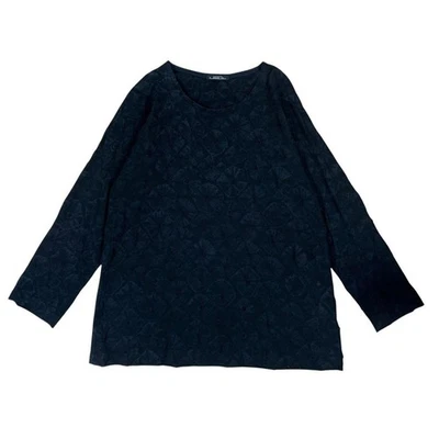 Issey Miyake Permanente Pleated Chrysanthemum Pattern Cut & Sew Black Medium - Image 1 of 4