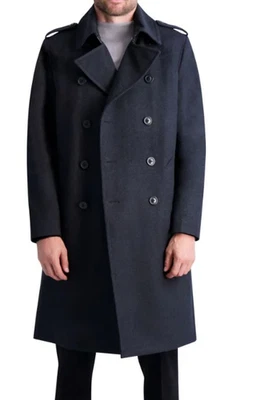 Gabardina Karl Lagerfeld para hombre doble botonadura mezcla lana - pequeña - azul marino $350 Foto 1 de 4