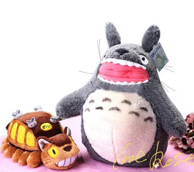Studio Ghibli My Neighbor Totoro Cat Bus & Grin Totoro Peluche Muñeca Juguete Suave Foto 1 de 2